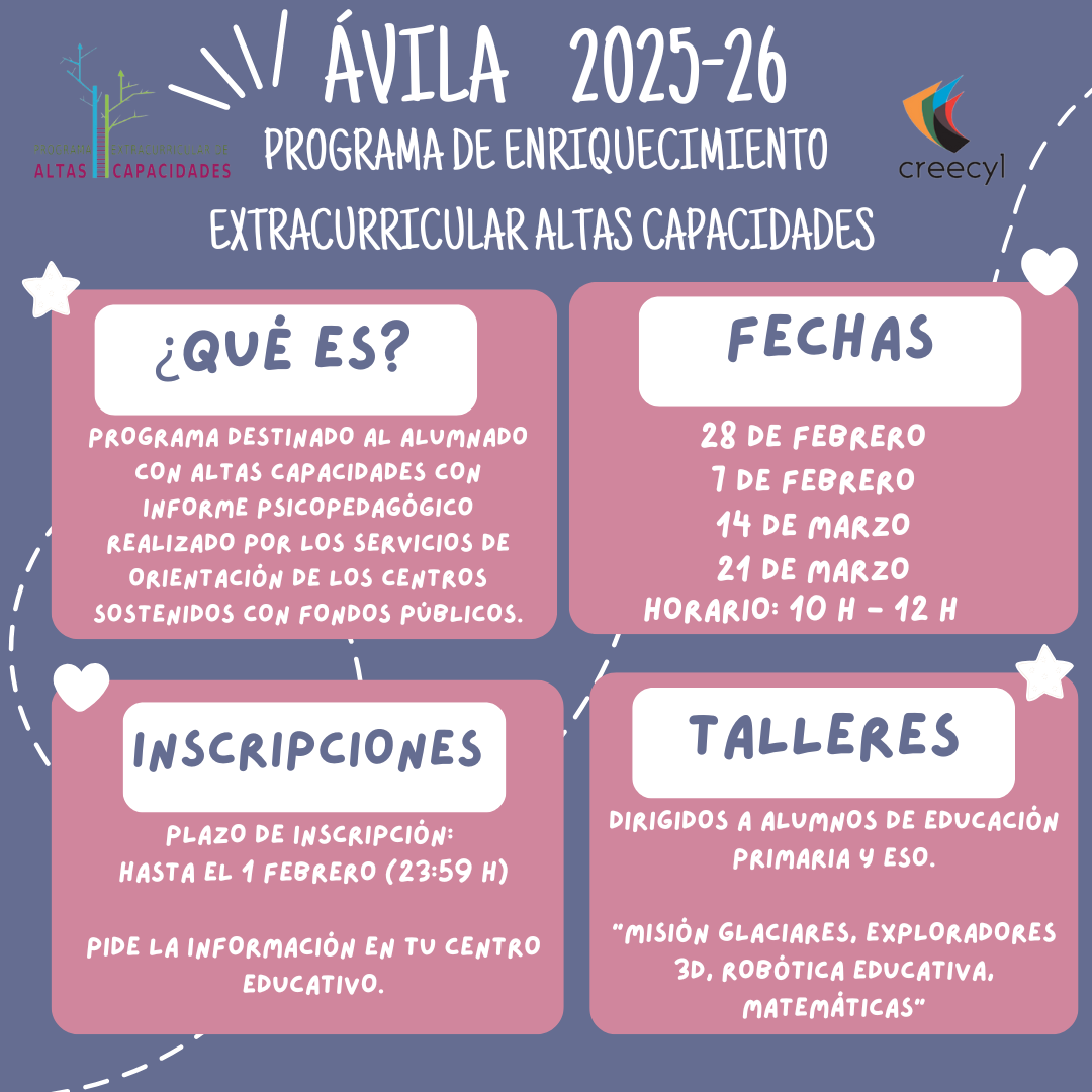 2025-26 Ávila programa extracurricular