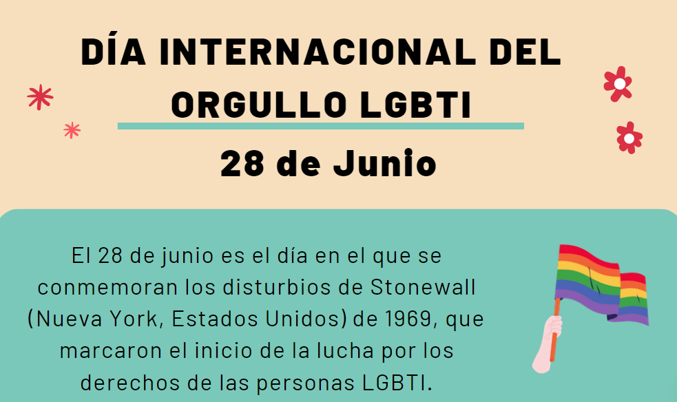 28 junio Día Internacional del Orgullo LGBTI. Efemérides